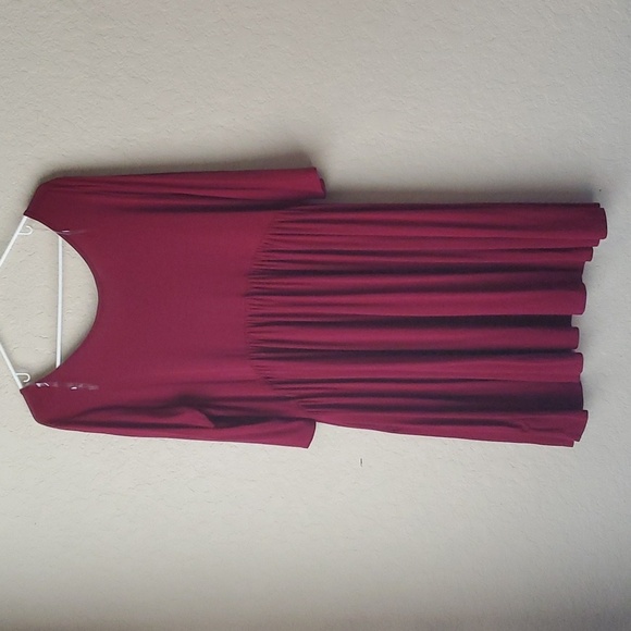 Annabelle Womens maroon 3/4 Sleeves Round Neck Pullover Mini Dress Size 3XL - Picture 3 of 6